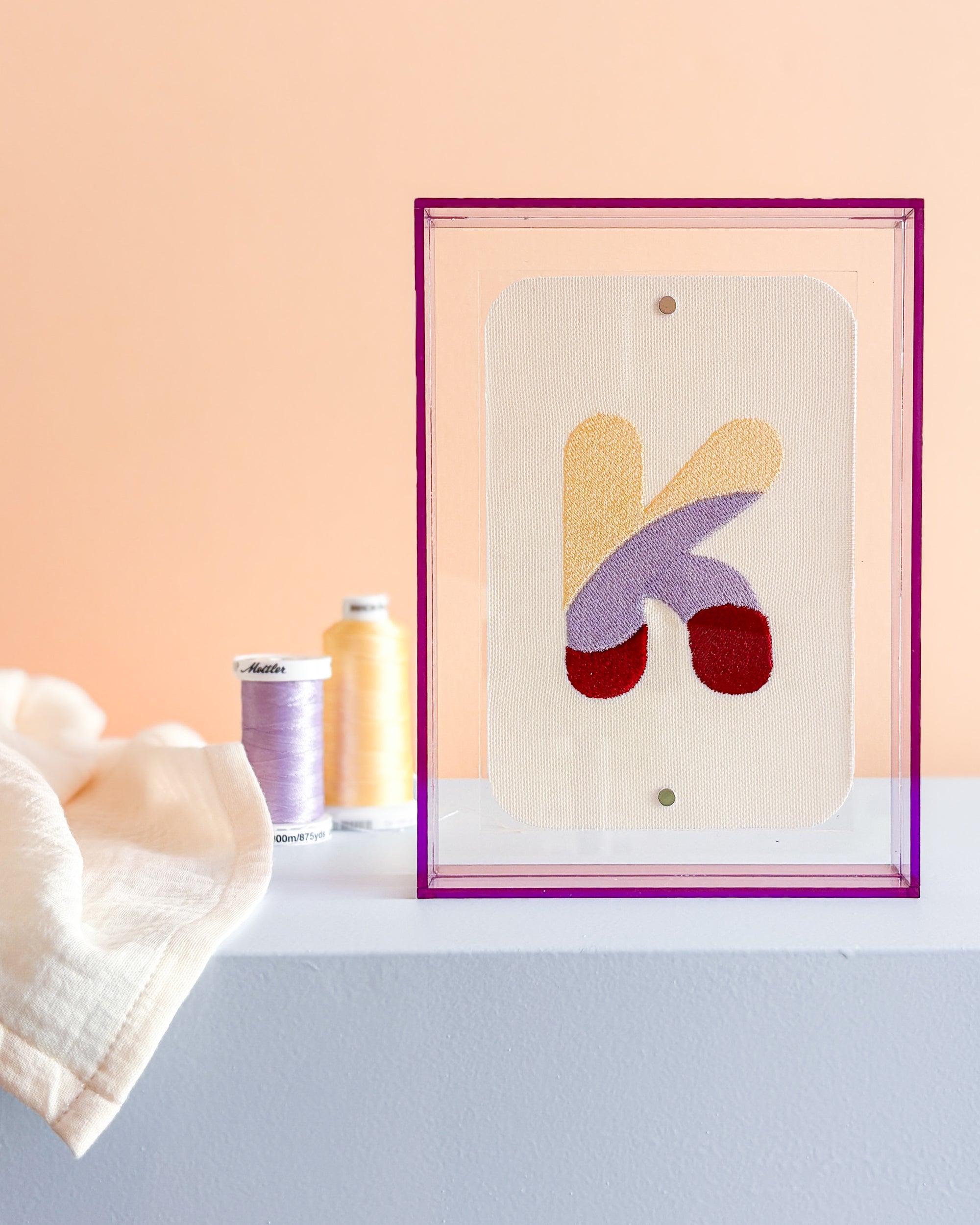 Classic Embroidered Initials - Violet