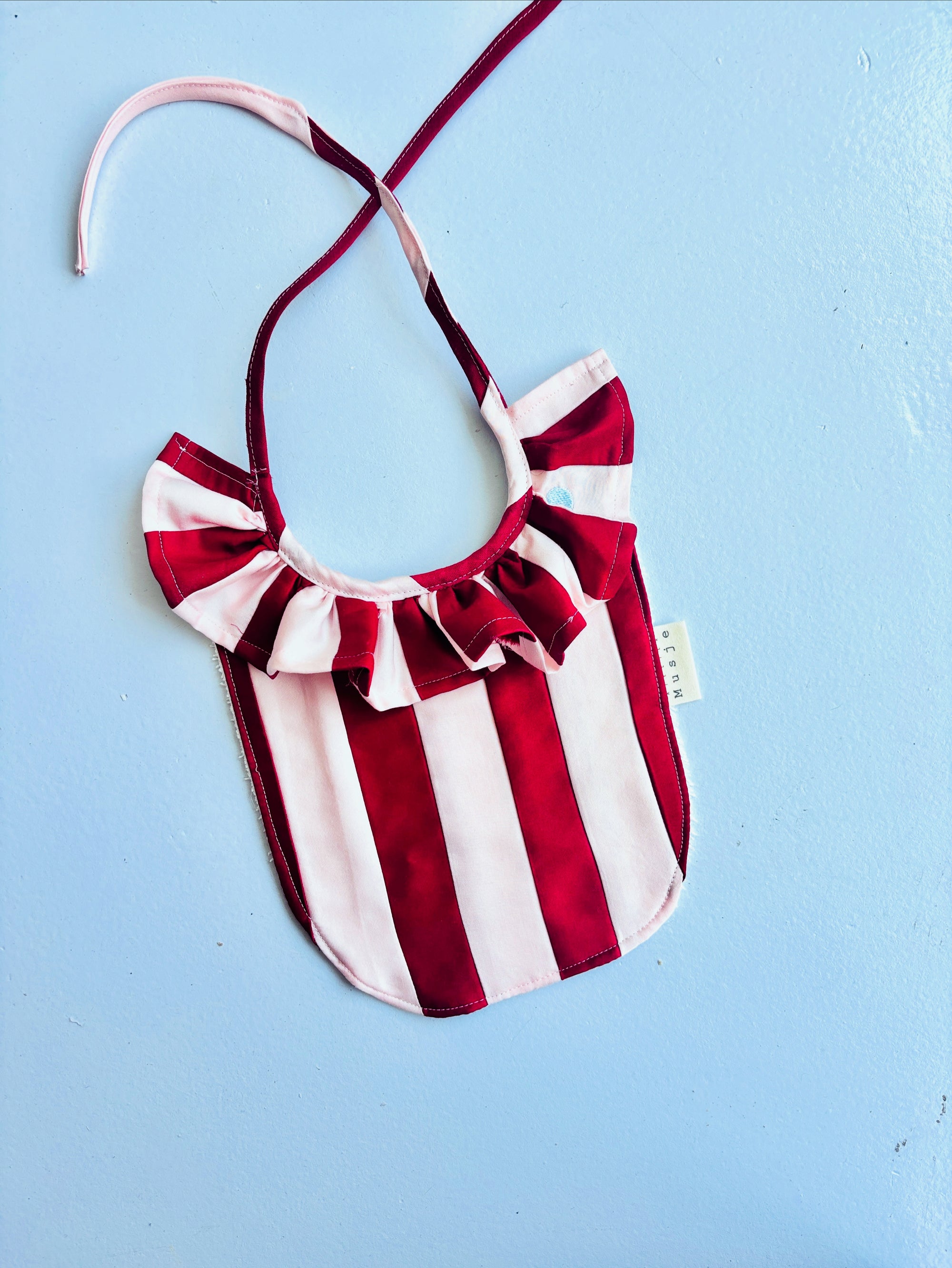 Slabbetje Stripes - Rood/roze