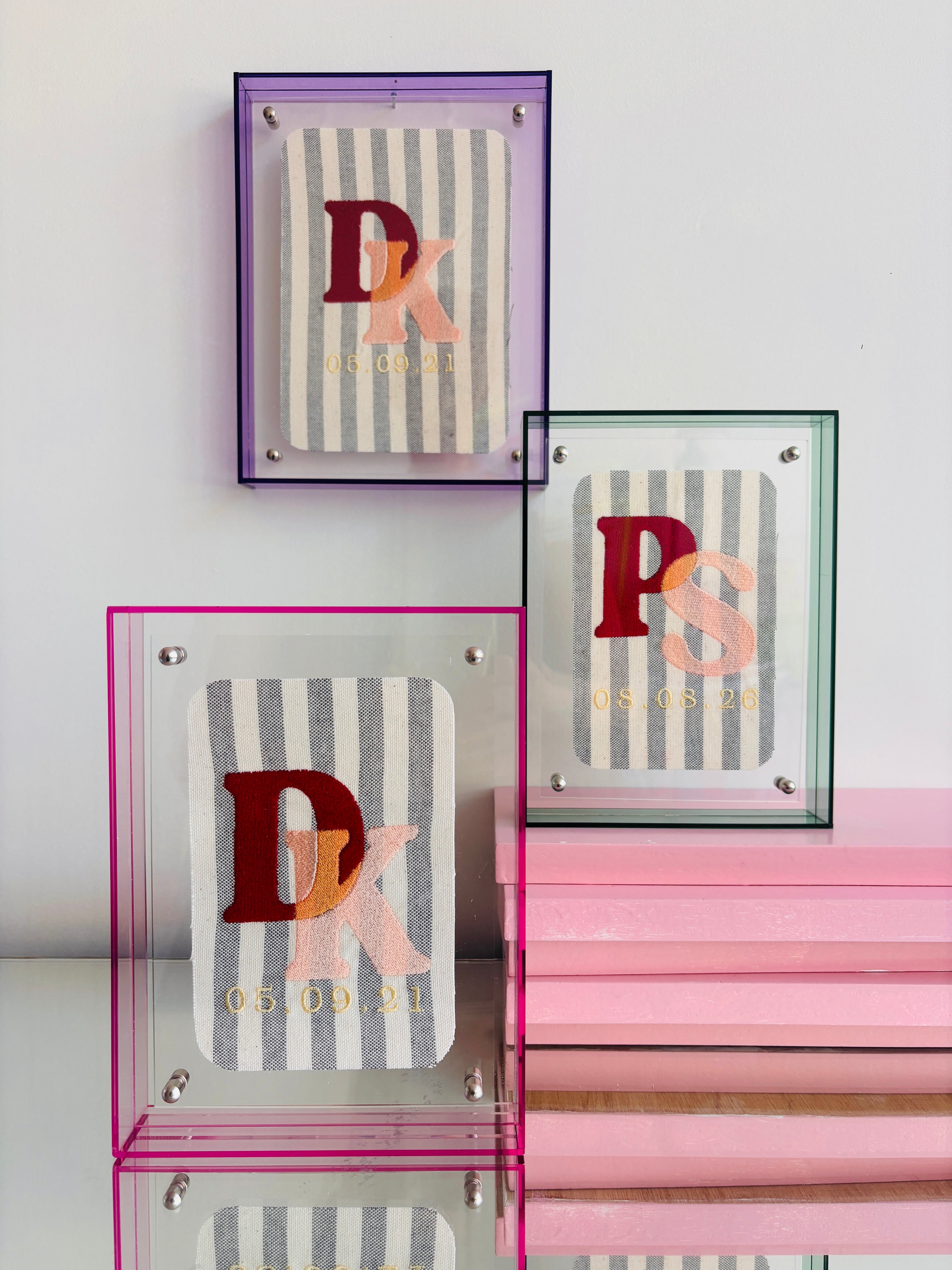 The Keepsake Initials - Burgundy & Soft Pink
