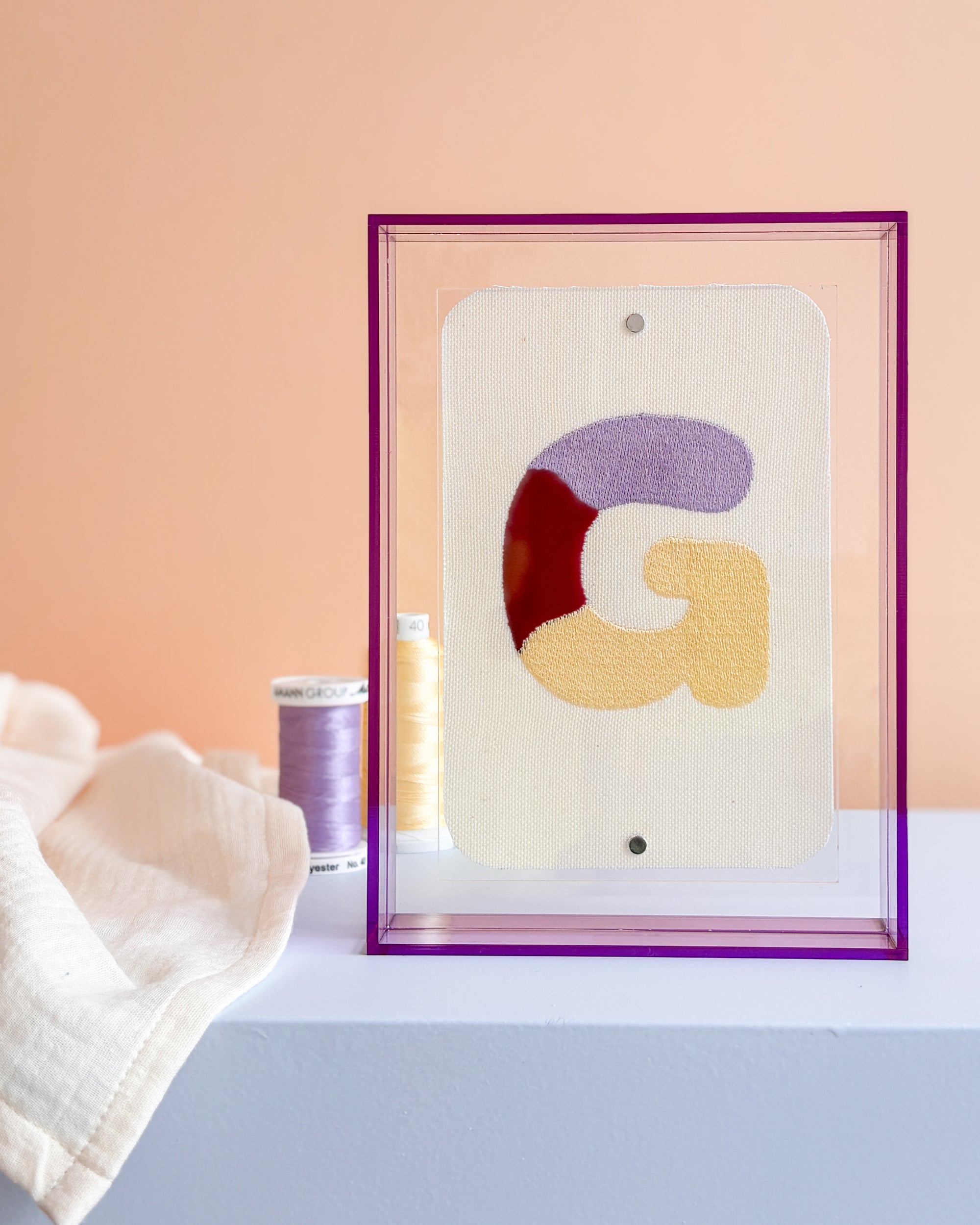 Classic Embroidered Initials - Violet