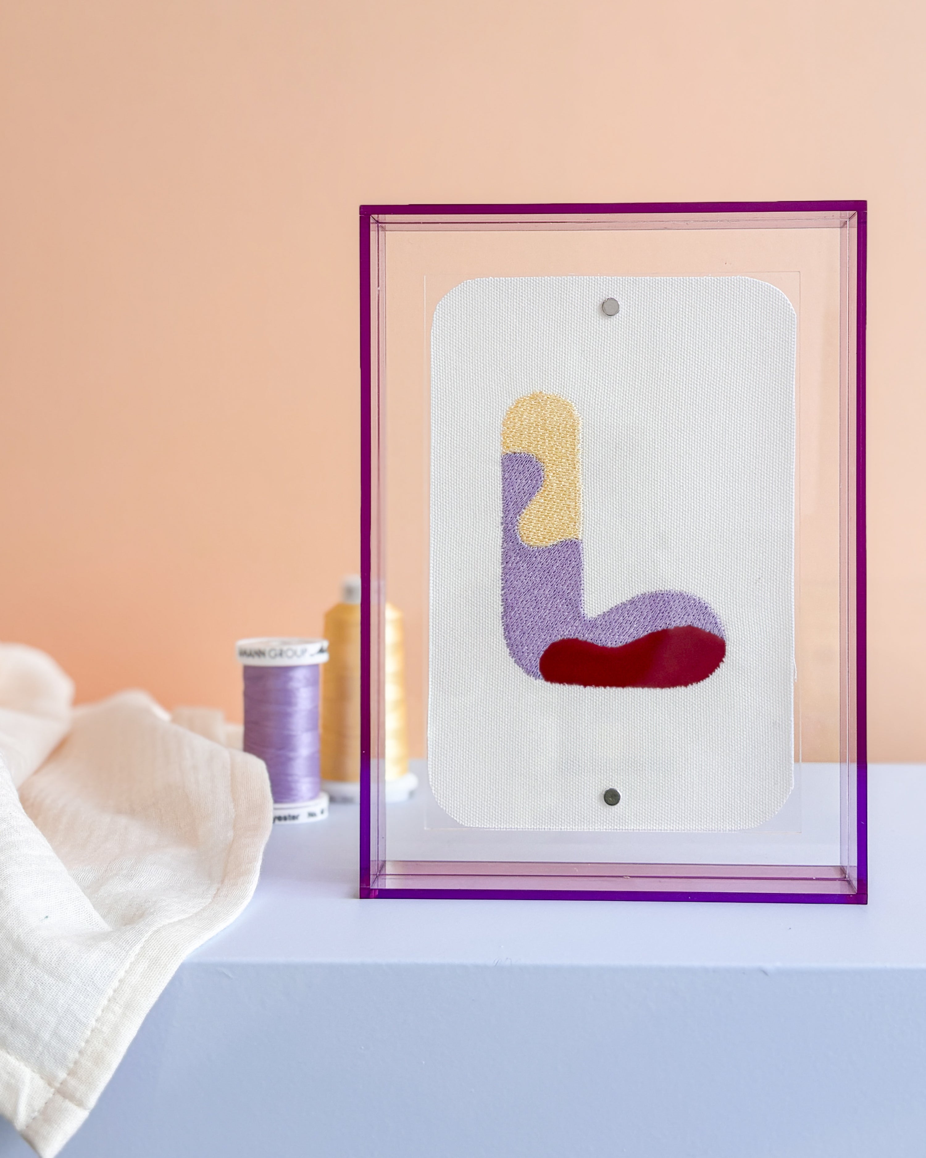 Classic Embroidered Initials - Violet