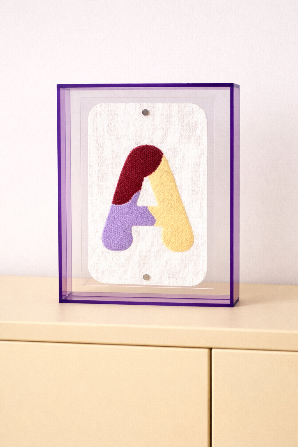 Classic Embroidered Initials - Violet