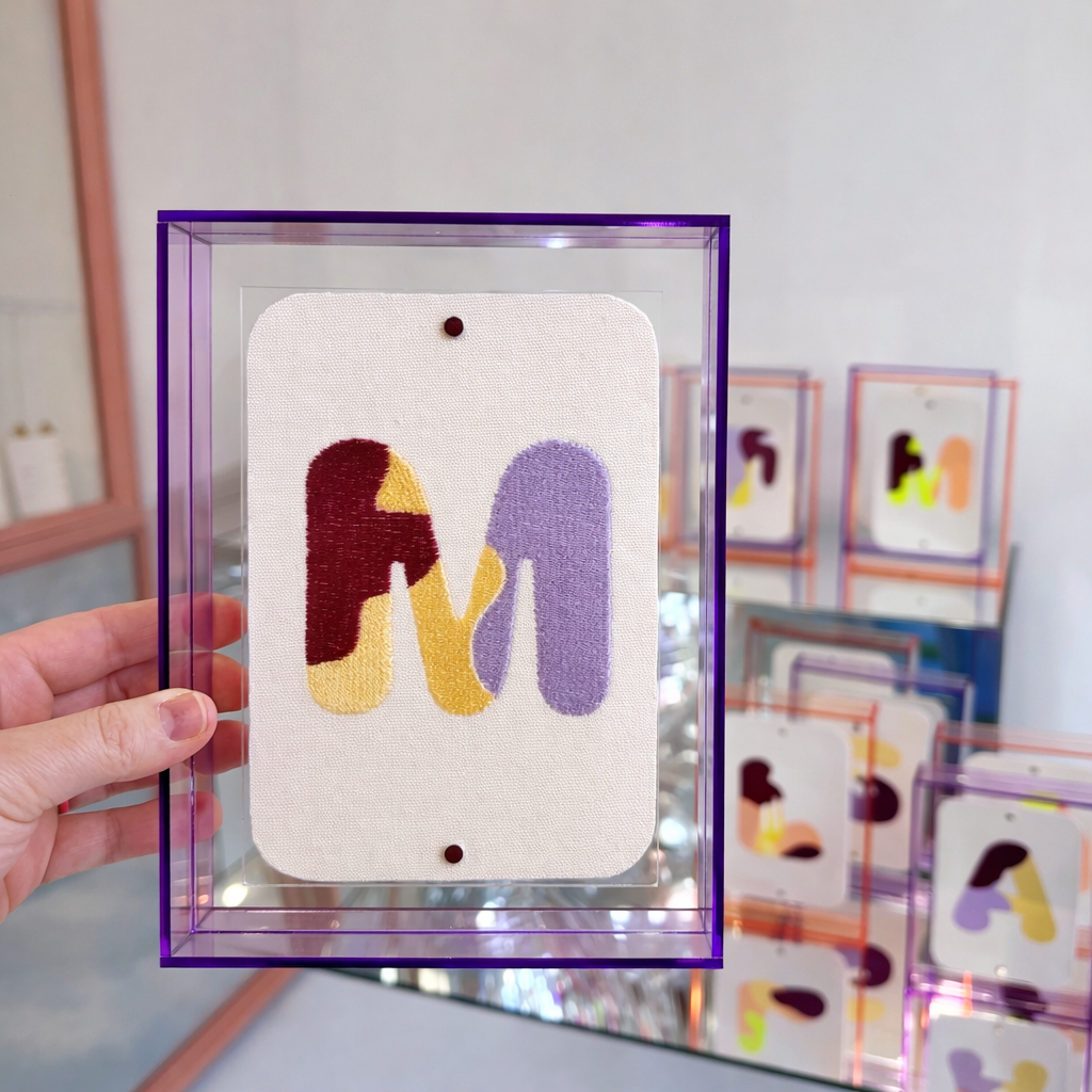 Classic Embroidered Initials - Violet