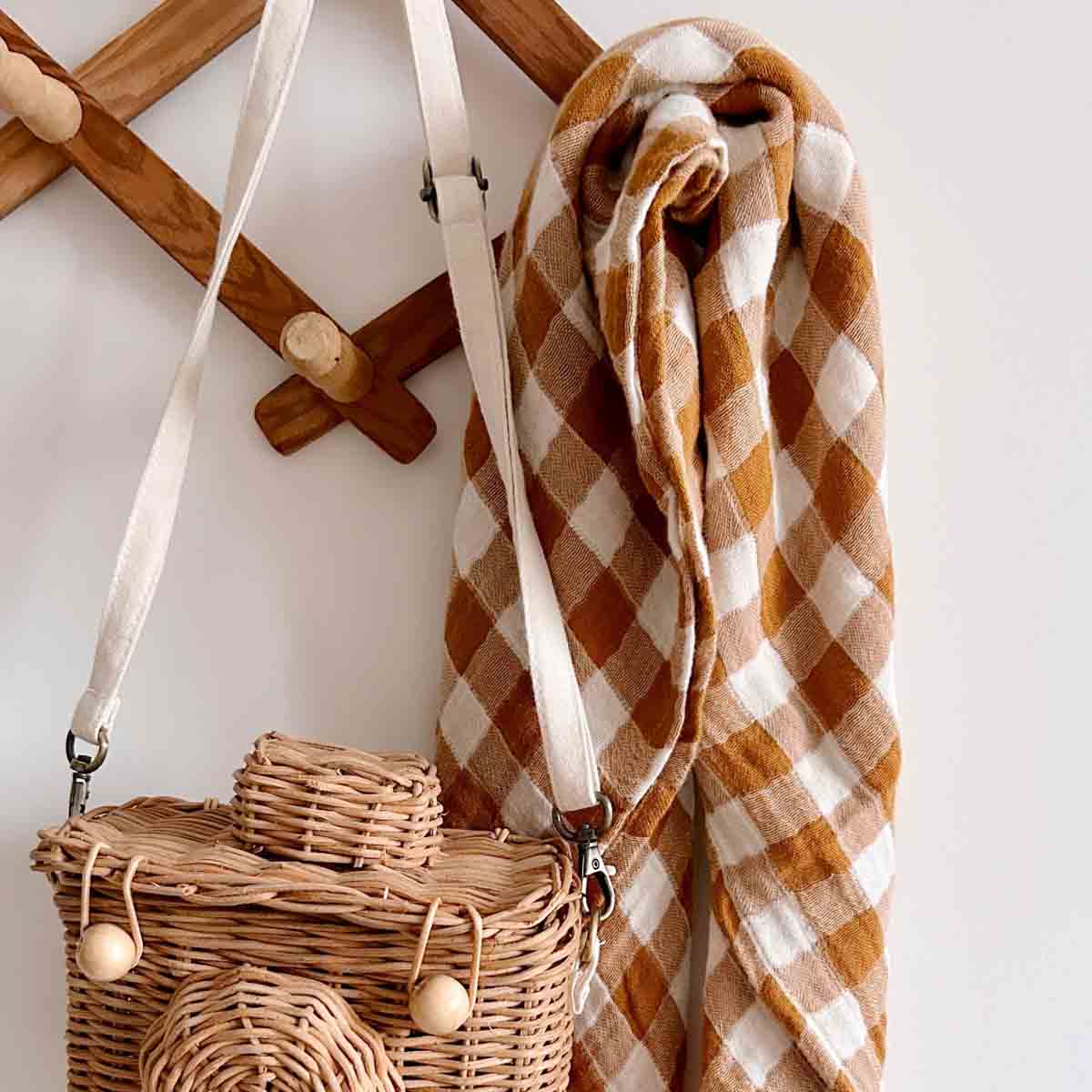 Hydrofiele wikkeldoek - Vichy Caramel