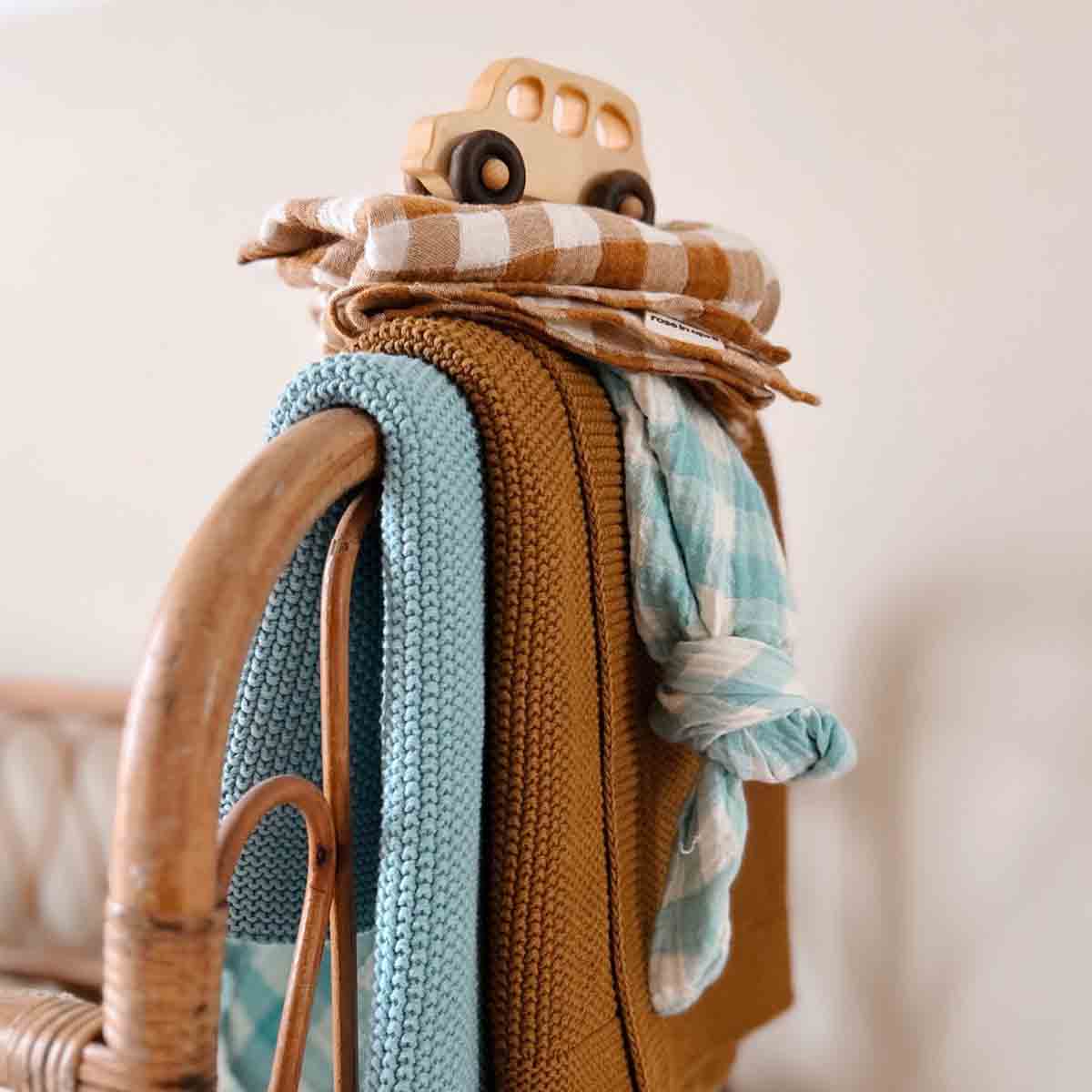 Hydrofiele wikkeldoek - Vichy Blauw