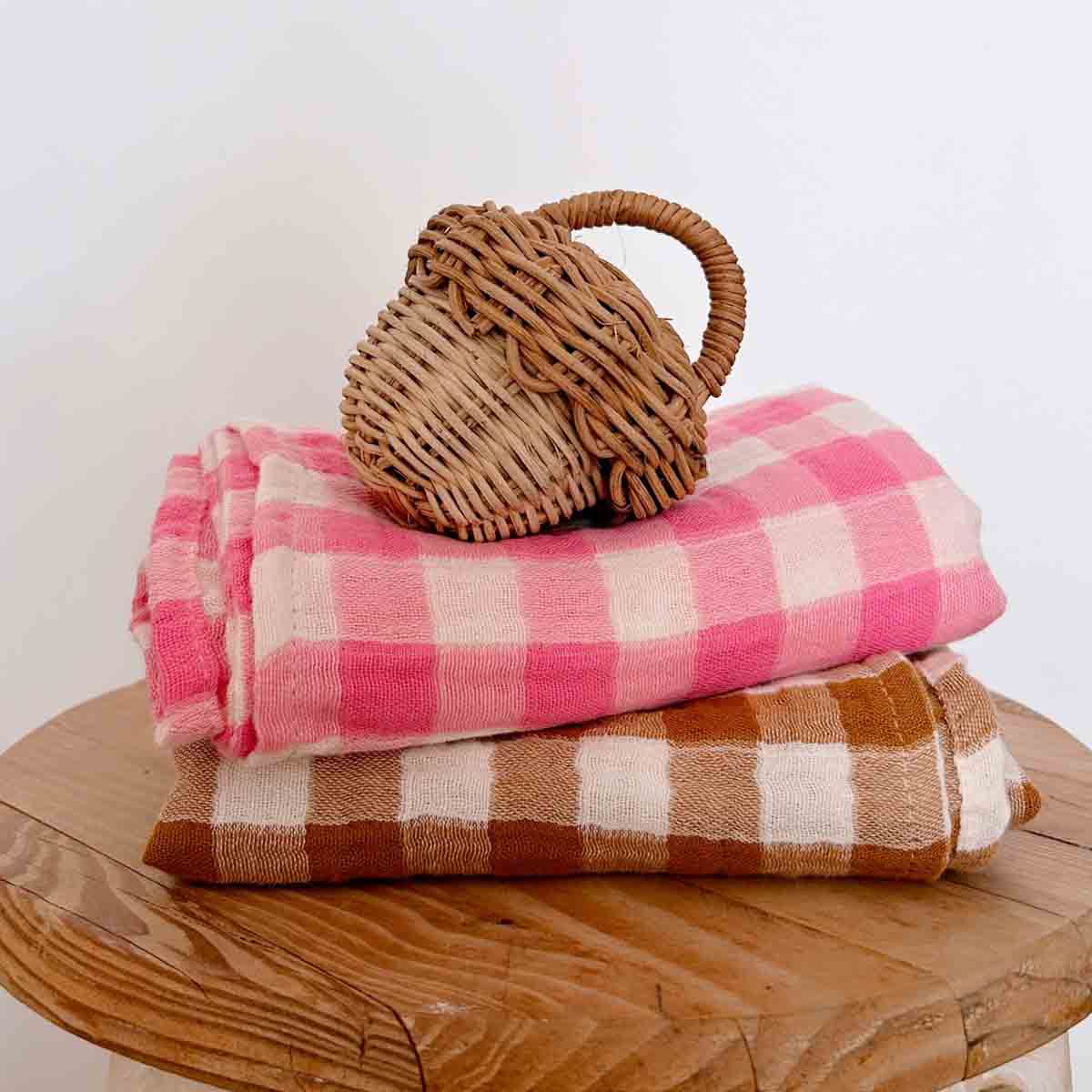 Hydrofiele wikkeldoek - Vichy Roze