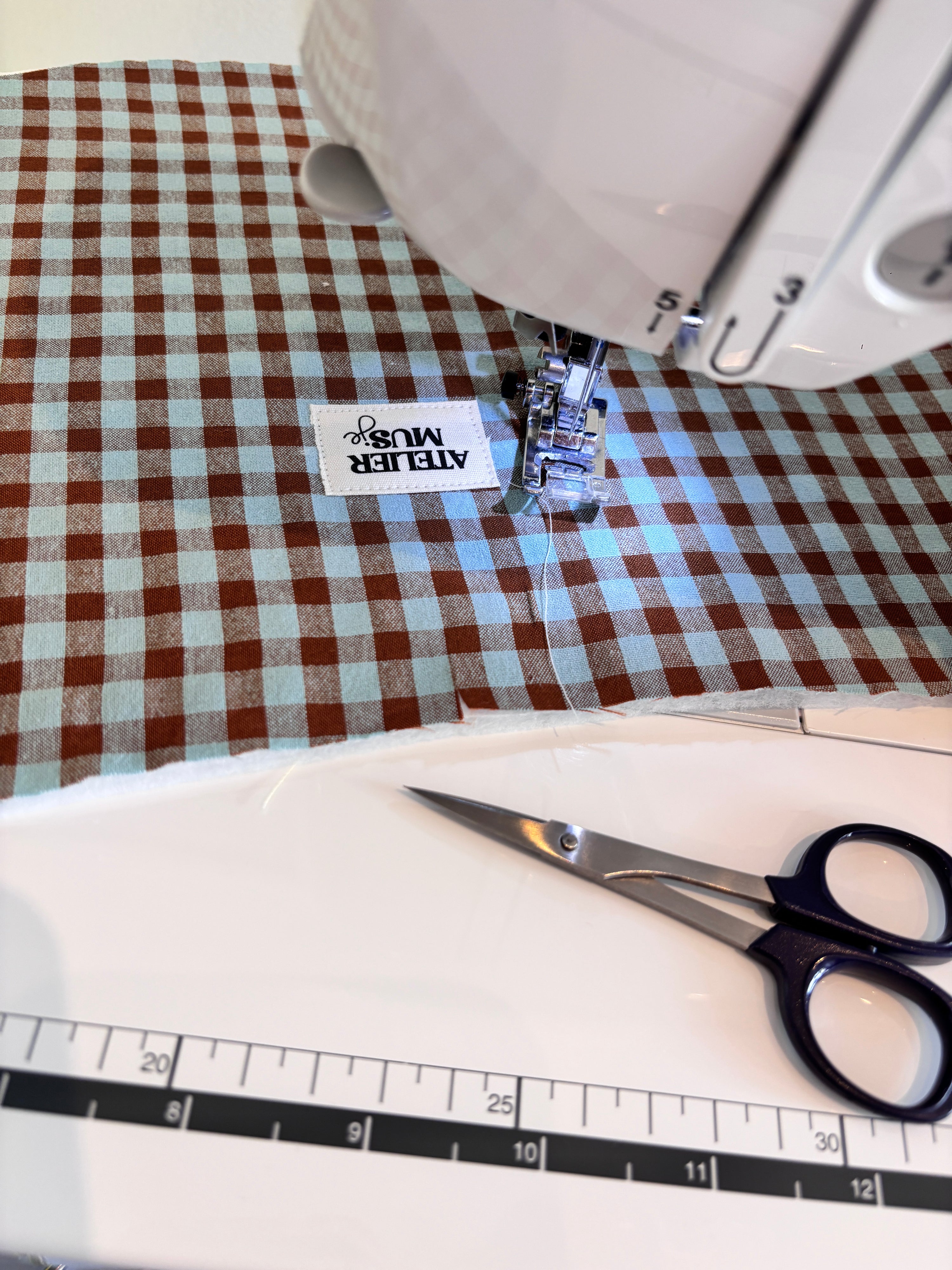 Cross body bag Blauw/bruin geruit