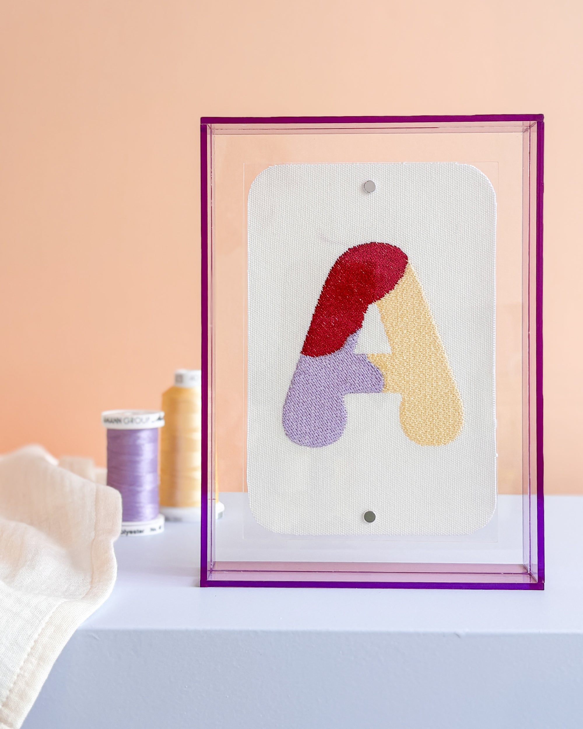 Classic Embroidered Initials - Violet