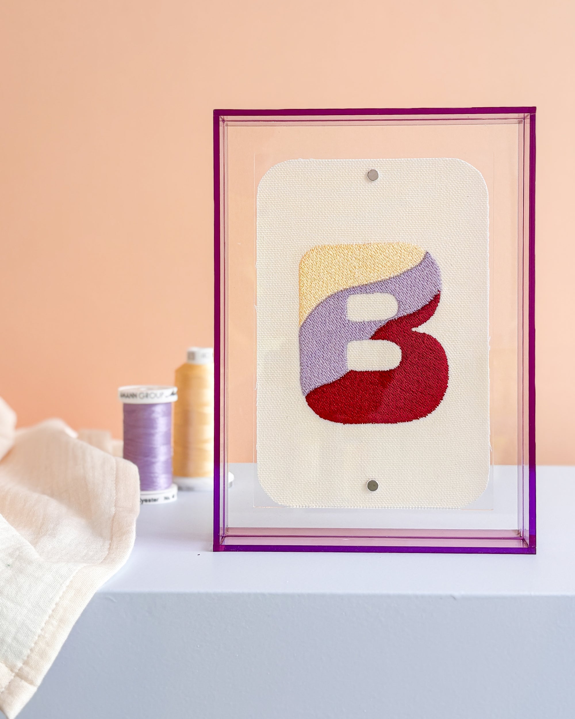 Classic Embroidered Initials - Violet