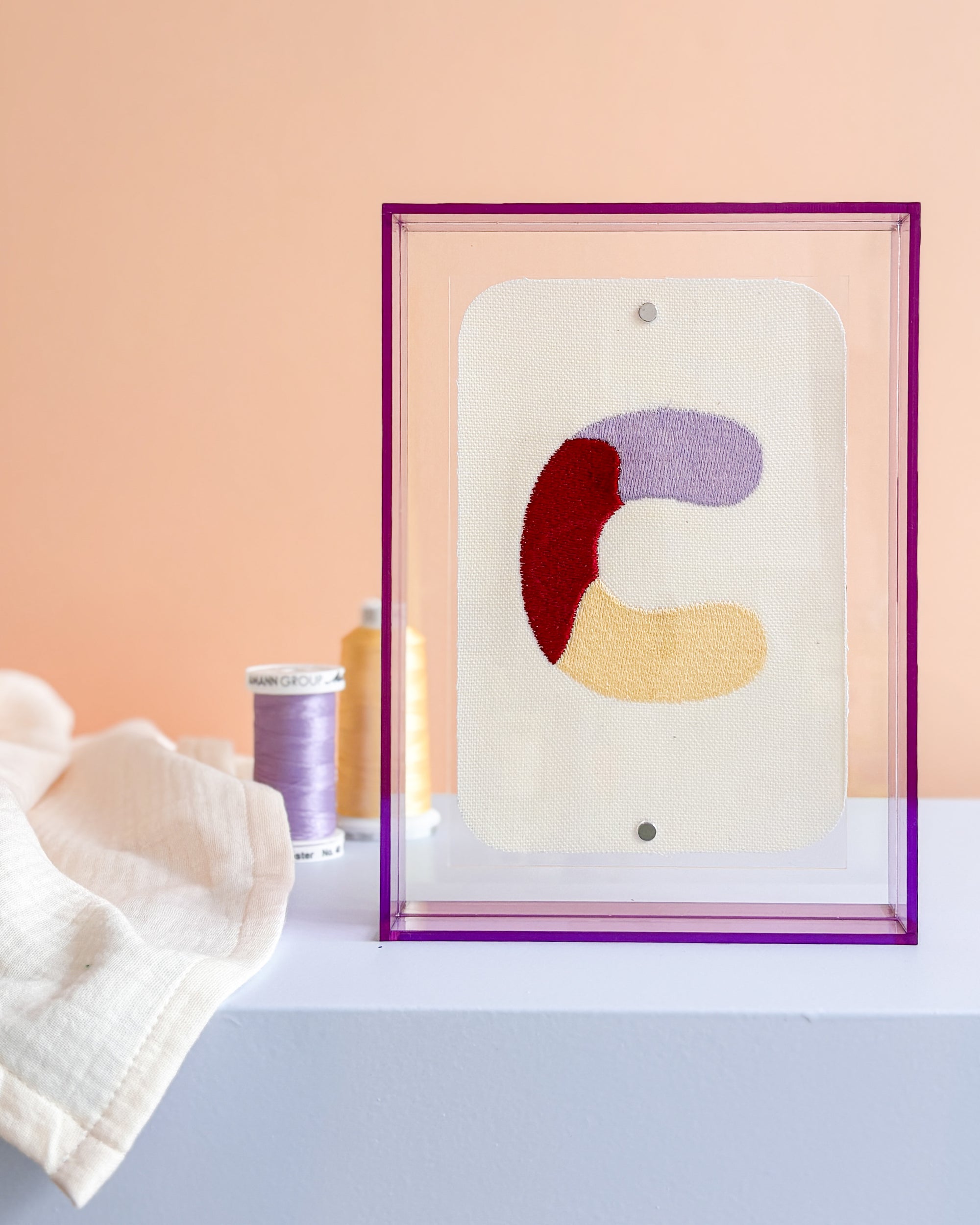 Classic Embroidered Initials - Violet