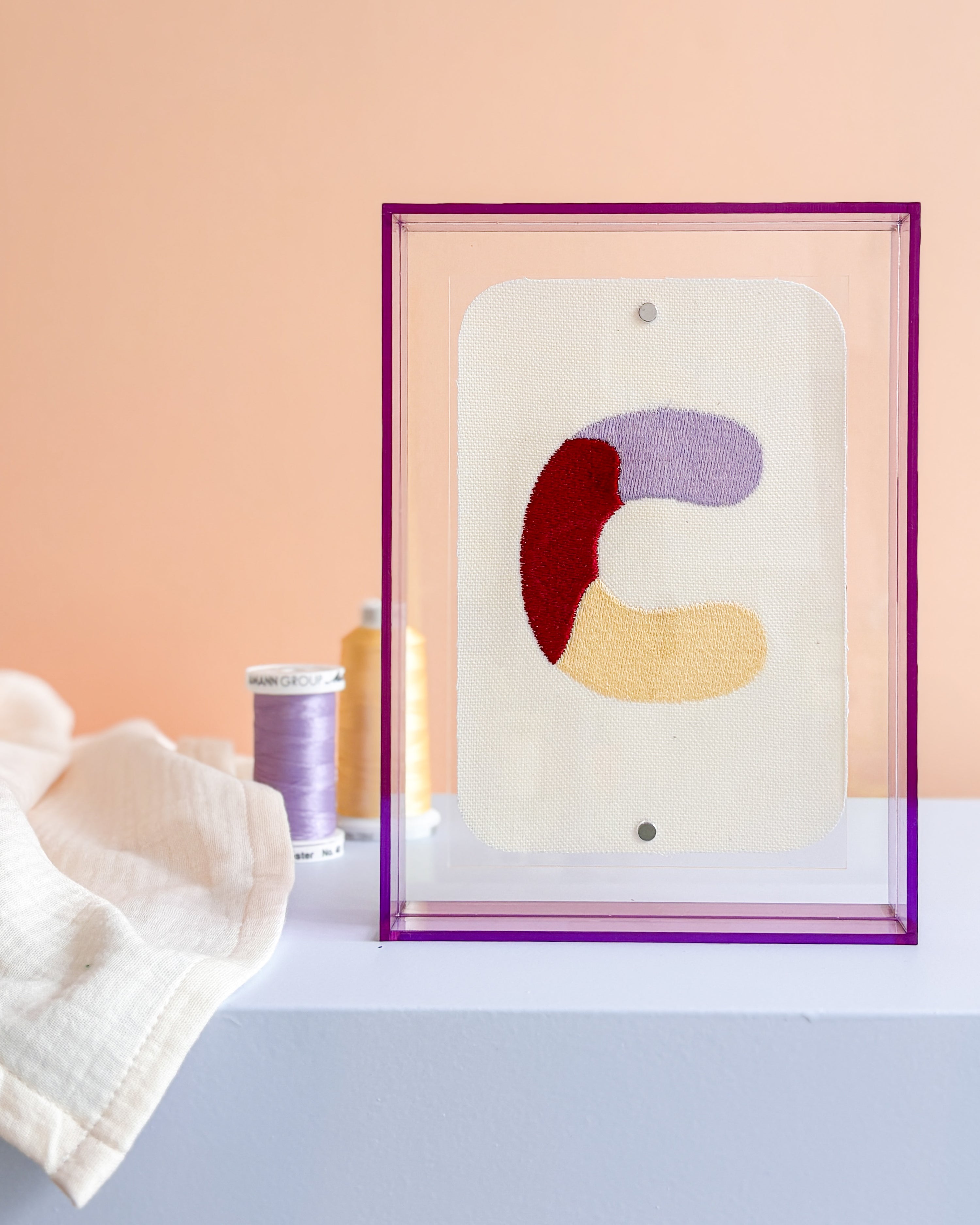 Classic Embroidered Initials - Violet