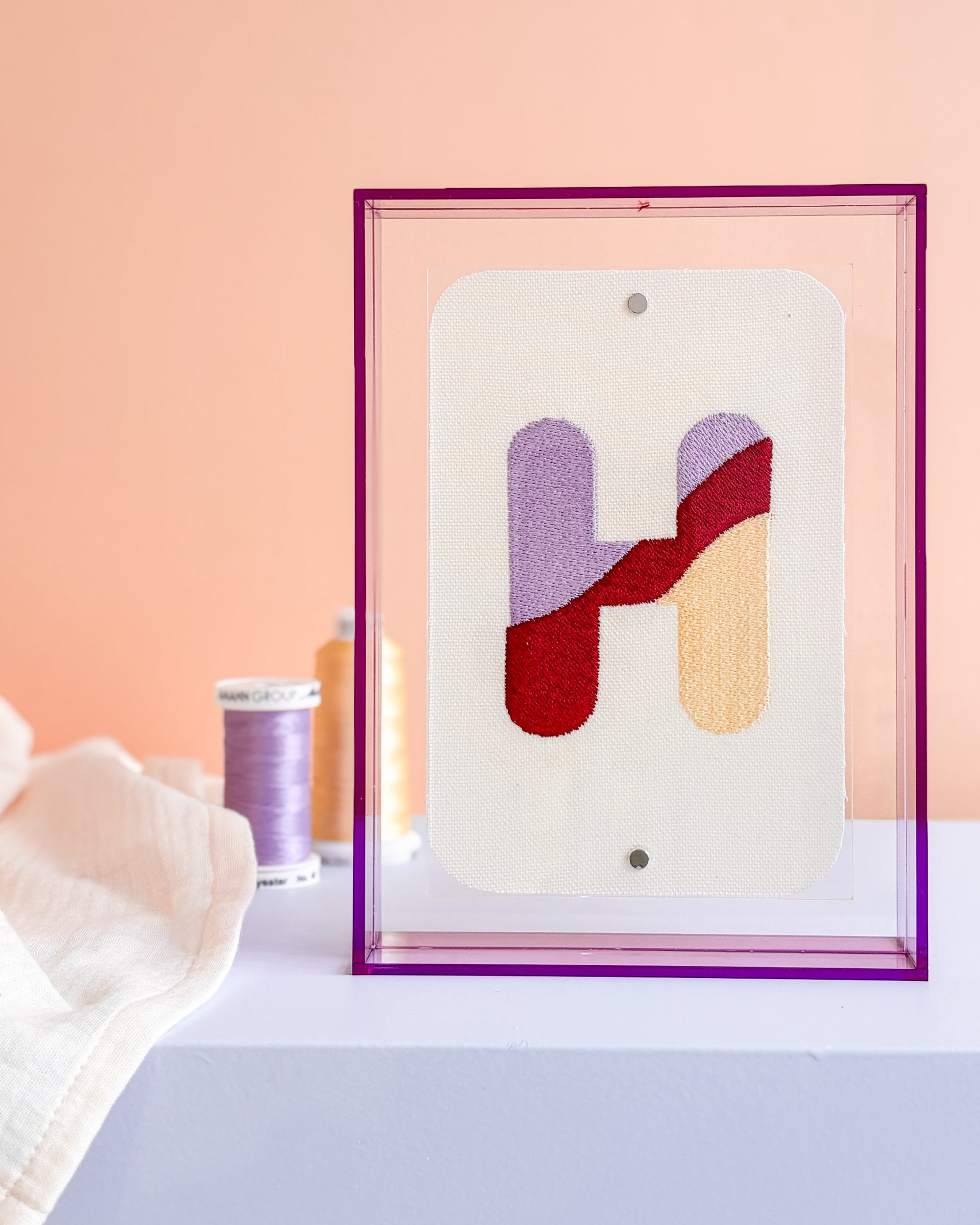 Classic Embroidered Initials - Violet