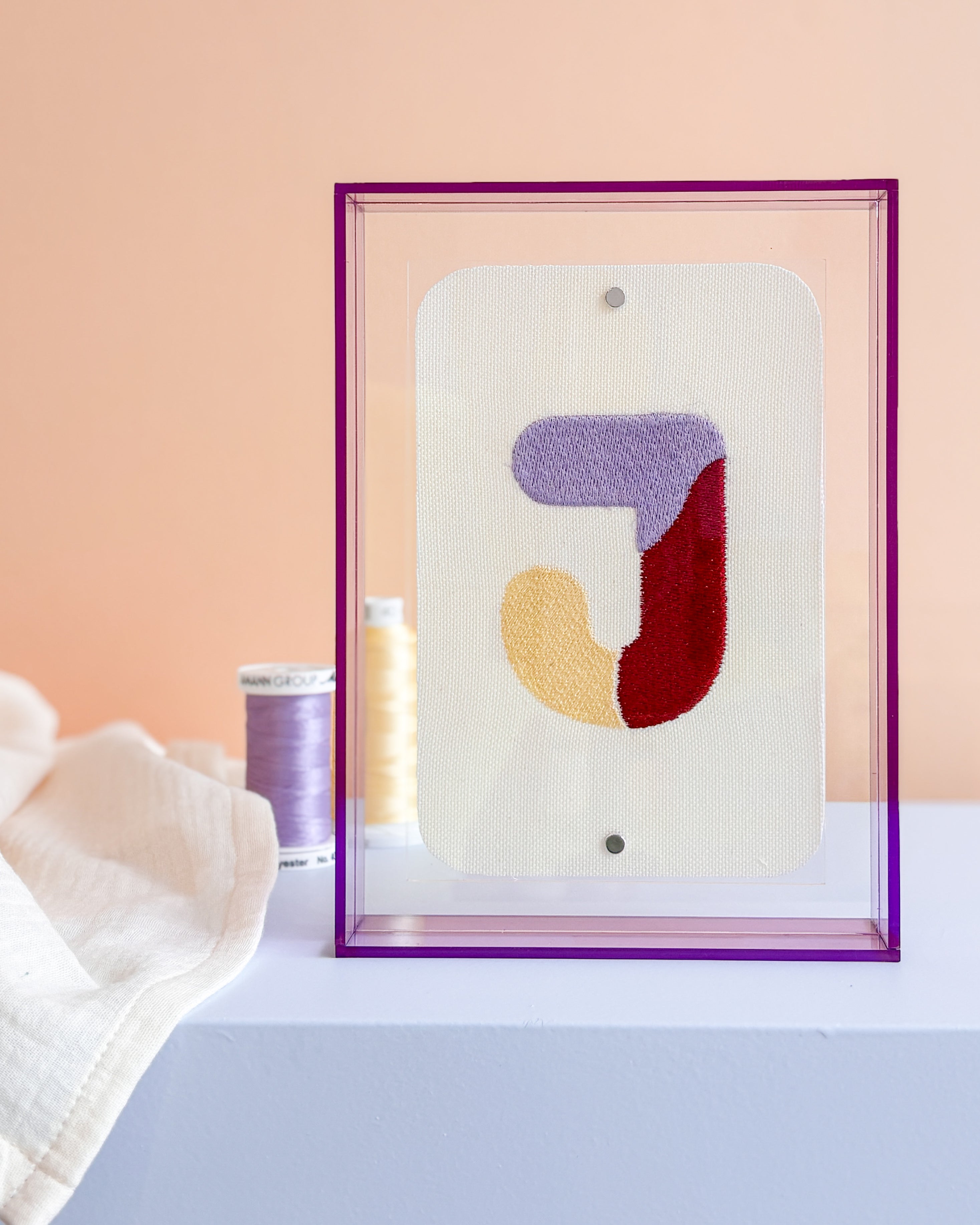 Classic Embroidered Initials - Violet