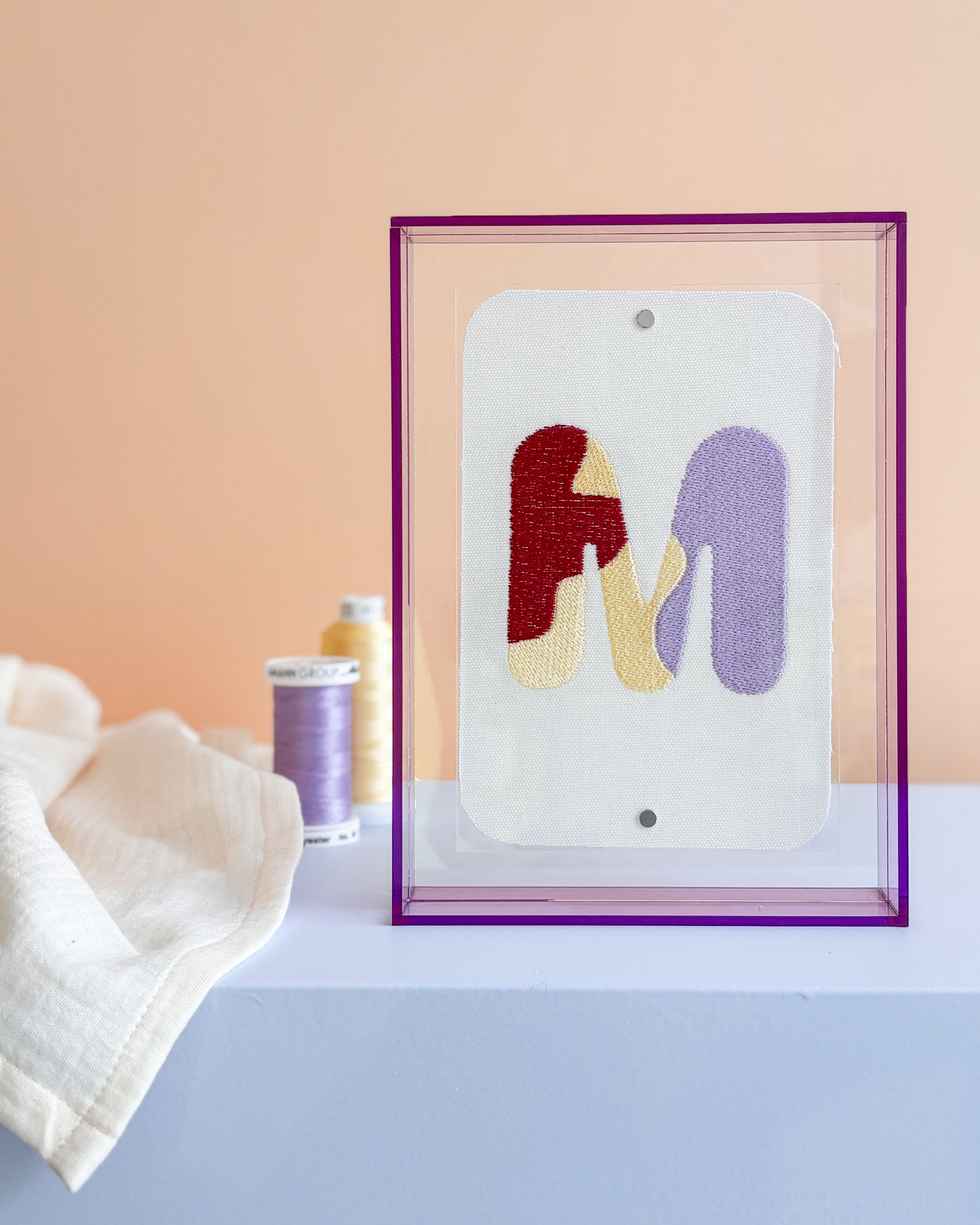 Classic Embroidered Initials - Violet