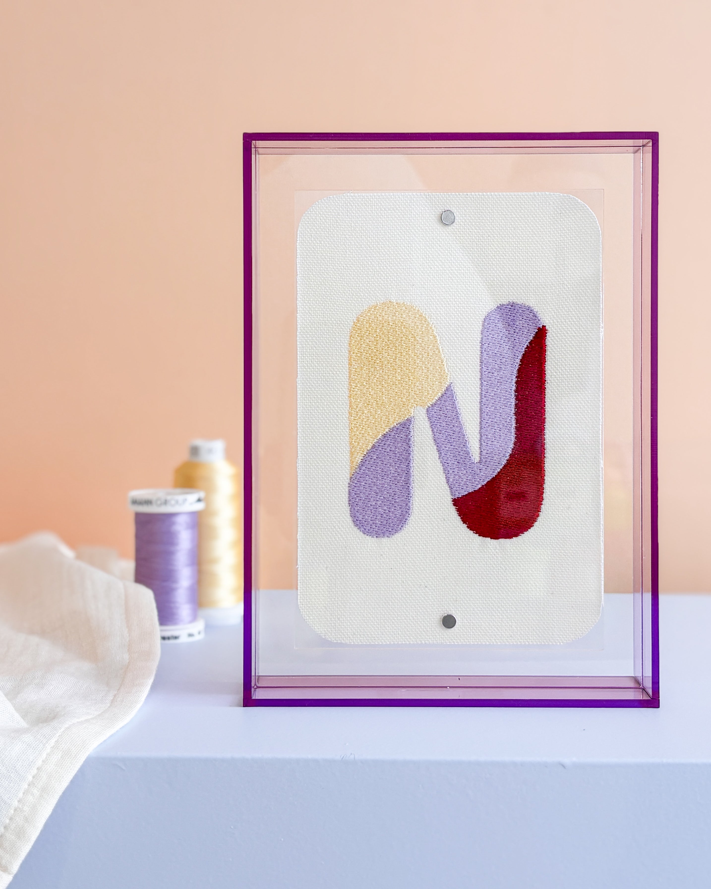 Classic Embroidered Initials - Violet