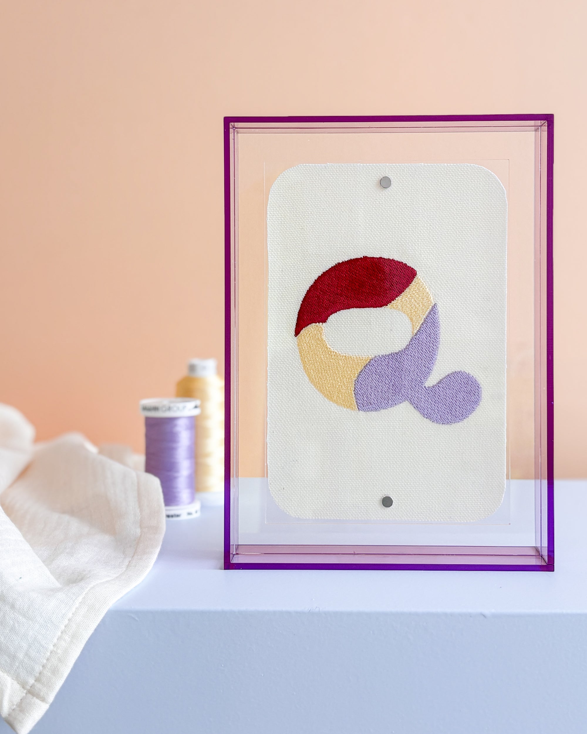Classic Embroidered Initials - Violet