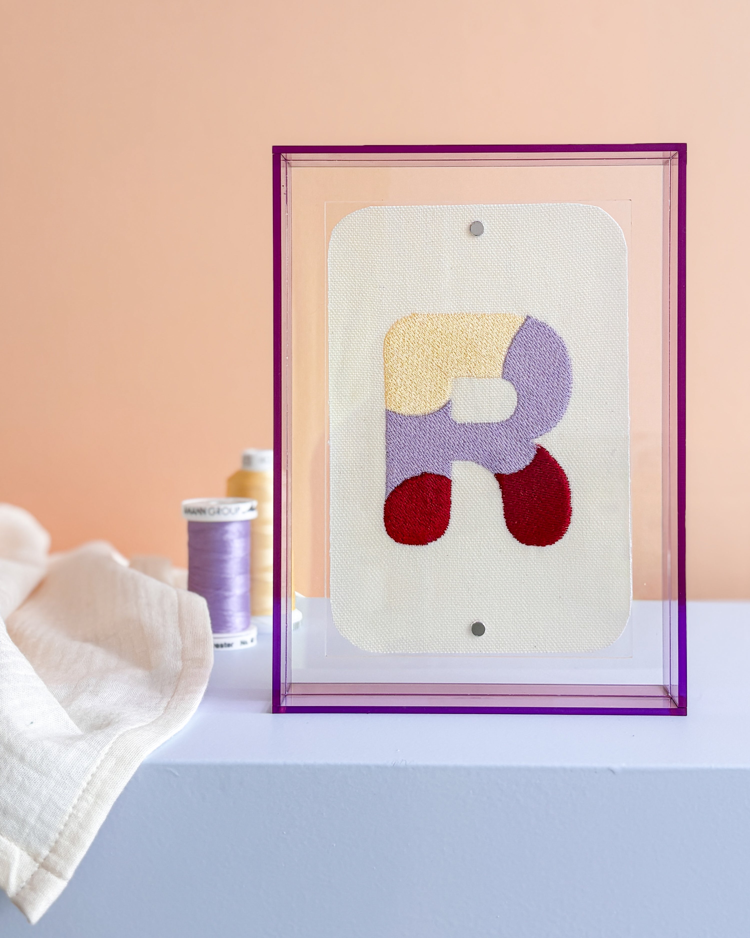 Classic Embroidered Initials - Violet