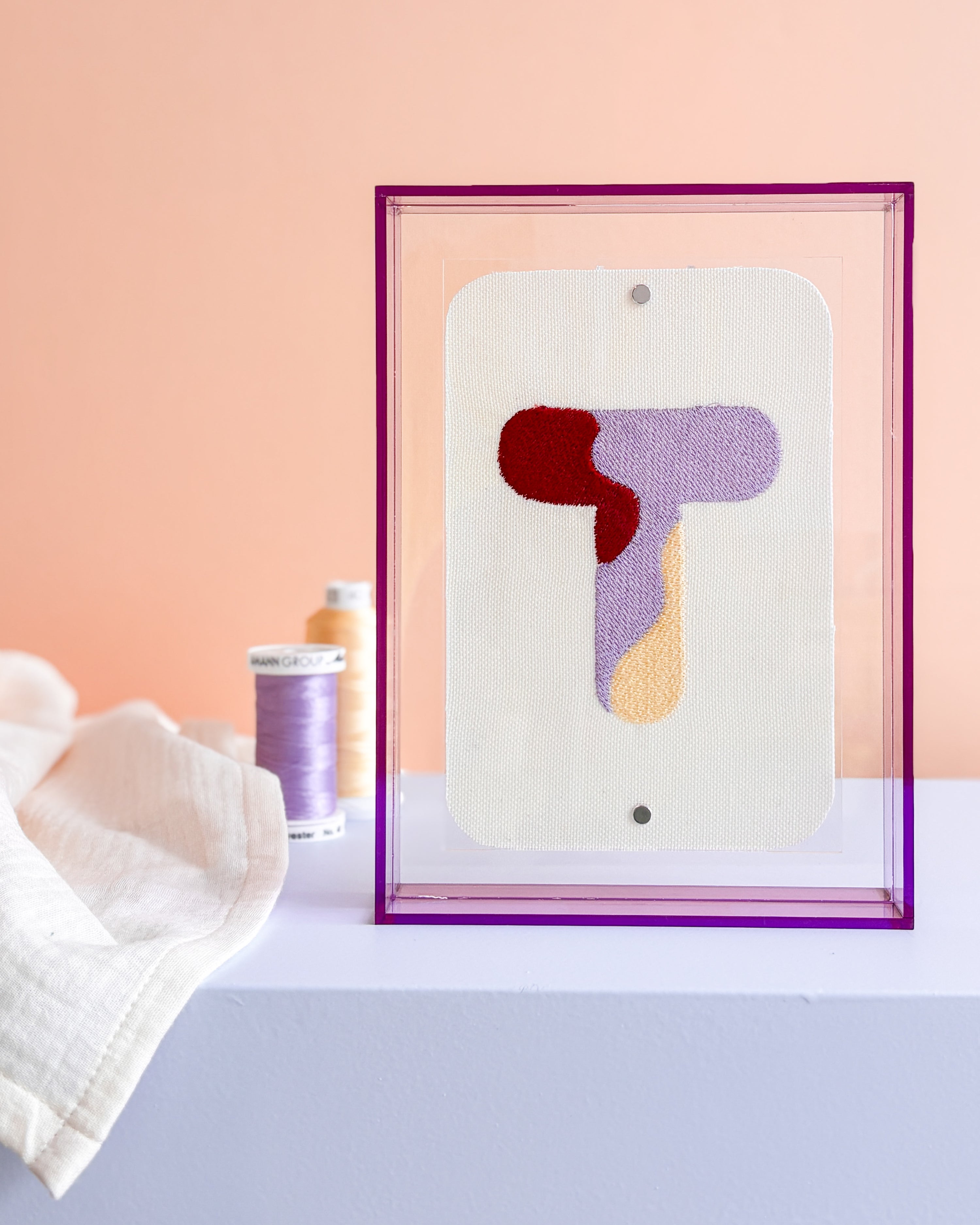 Classic Embroidered Initials - Violet