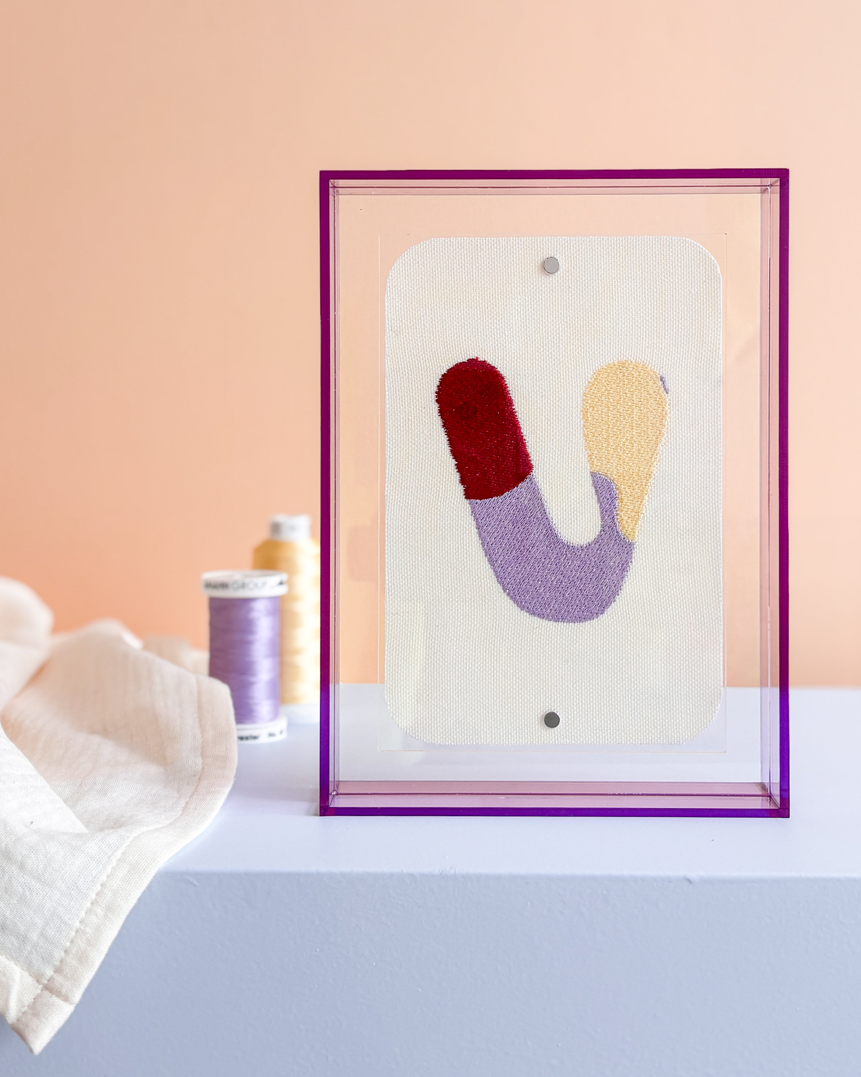 Classic Embroidered Initials - Violet