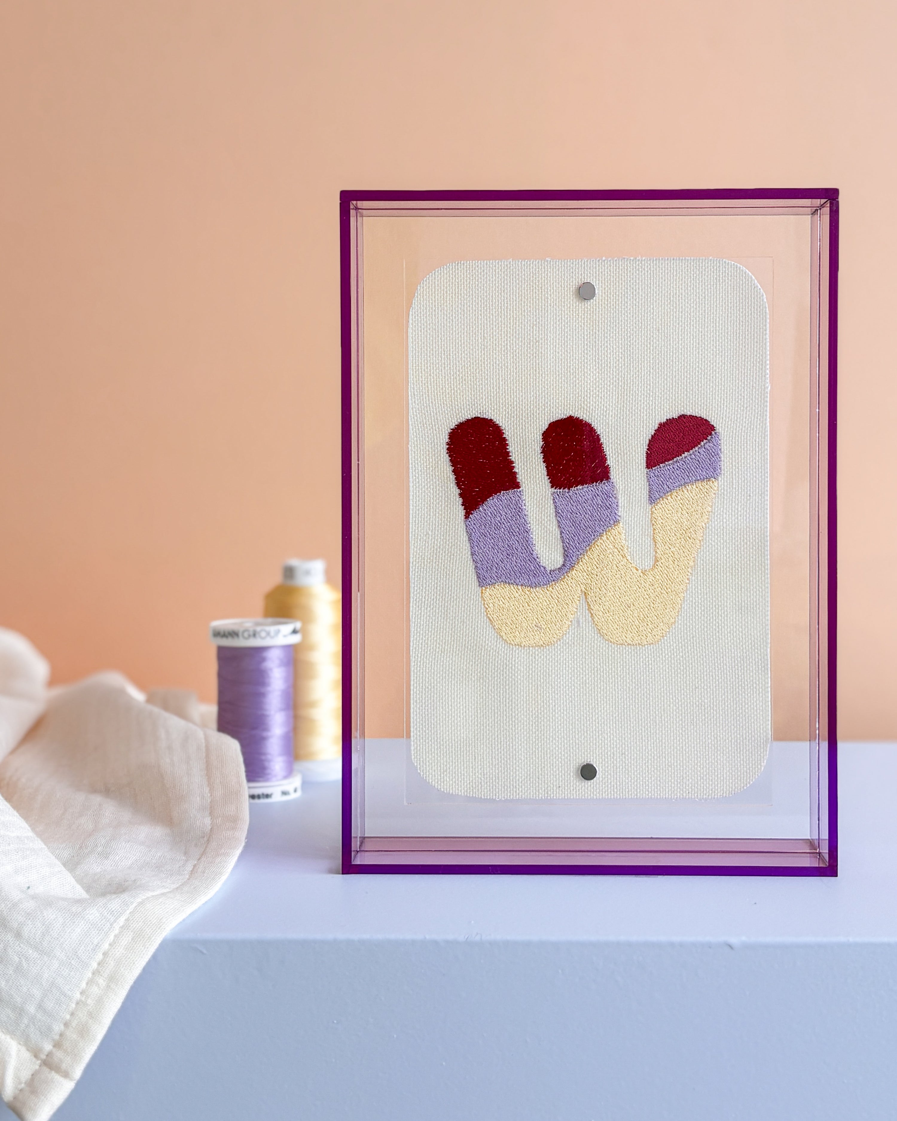 Classic Embroidered Initials - Violet