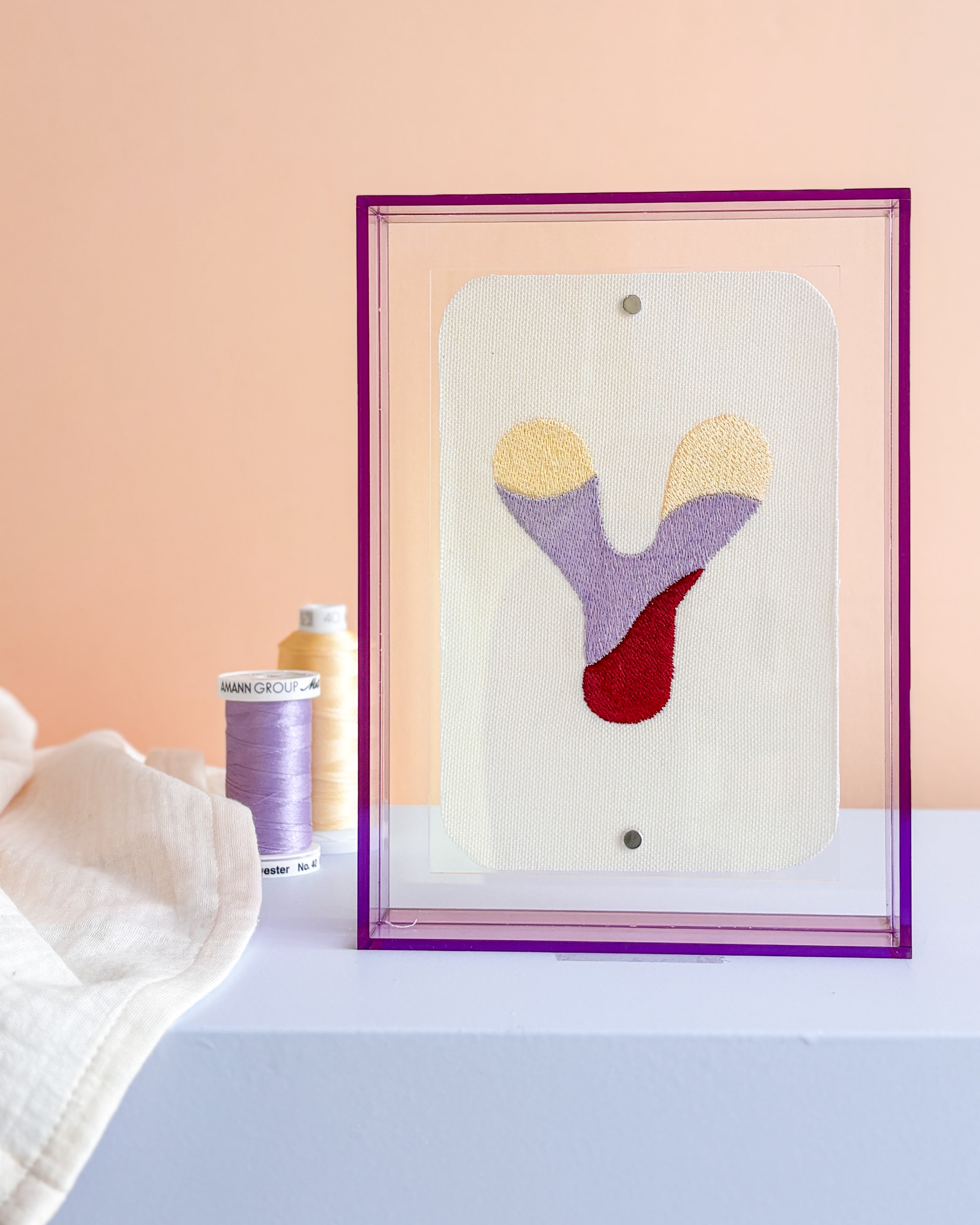 Classic Embroidered Initials - Violet
